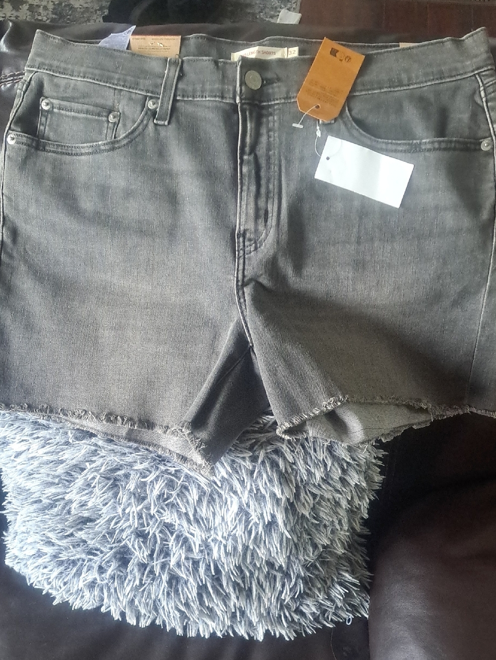 Gray Denim Cutoff Shorts